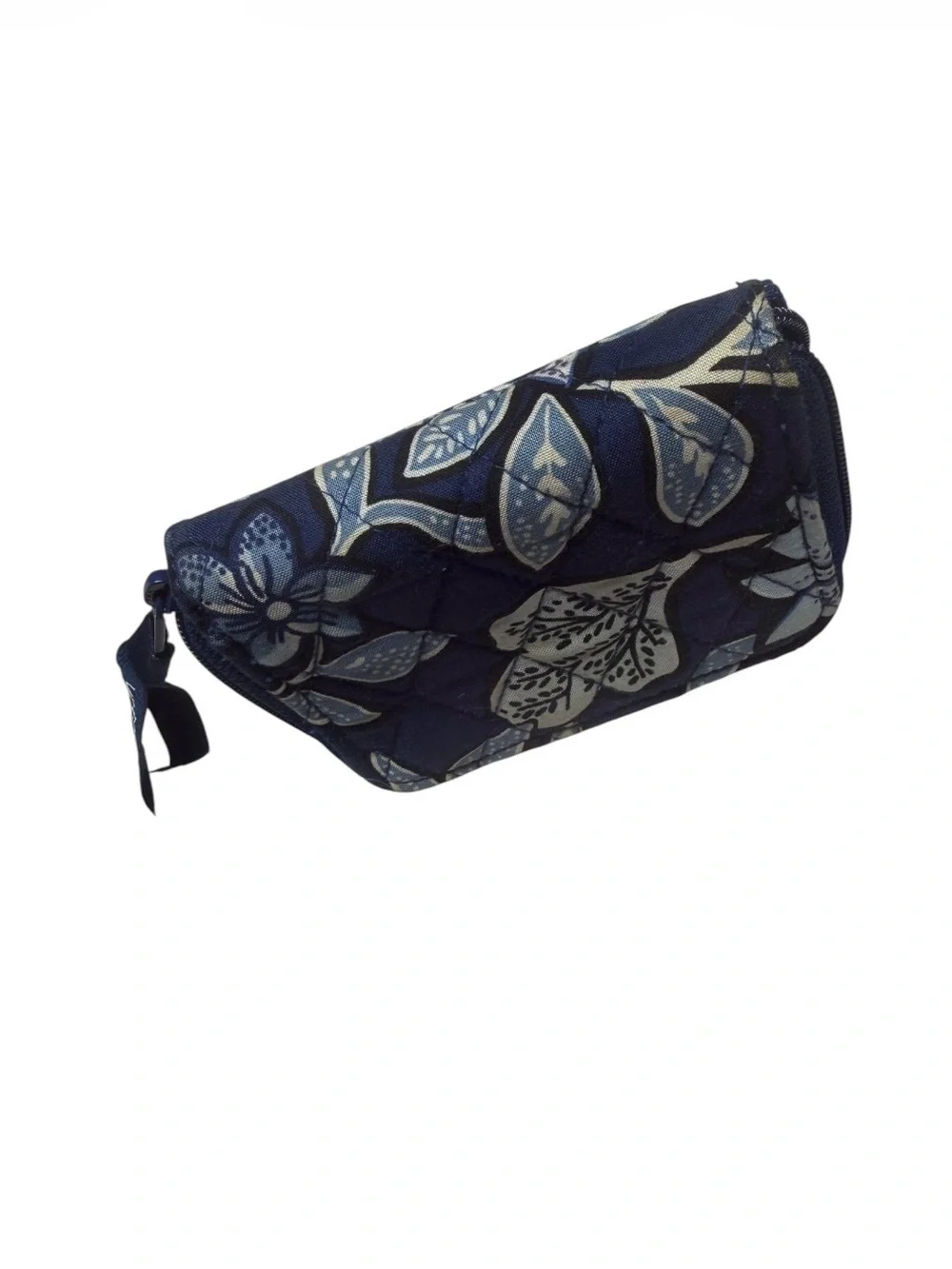 Vera Bradley Blue Floral Zip Wallet with Light Blue and Cream Accents